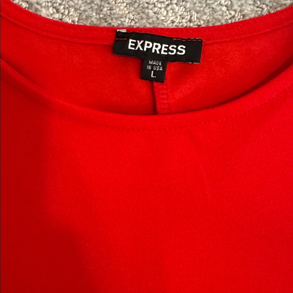 Express Red Puff Sleeve Top - Picture 6 of 7